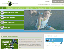 Tablet Screenshot of mountainviewortho.com